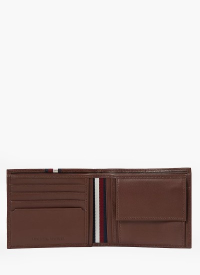 Men Wallets Premium.Cc Brown Leather Tommy Hilfiger