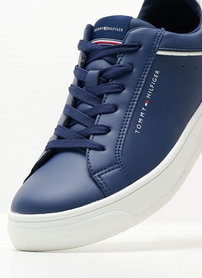 Kids Casual Shoes Lowcut.Laceup Blue ECOleather Tommy Hilfiger