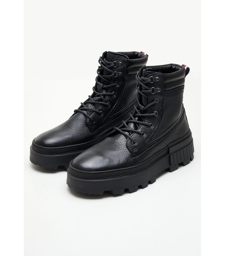 Men Boots Lth.Boot Black Leather Tommy Hilfiger