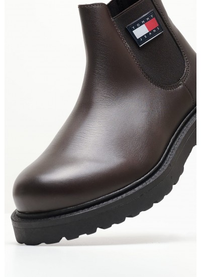 Men Boots Napa.Leather Brown Leather Tommy Hilfiger