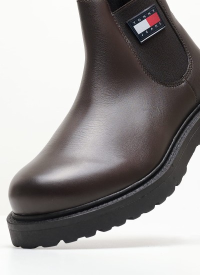 Men Boots Napa.Leather Brown Leather Tommy Hilfiger