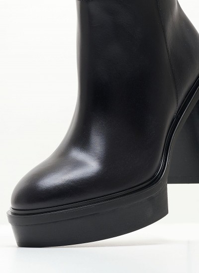 Women Boots Plateau.Longboot Black Leather Tommy Hilfiger