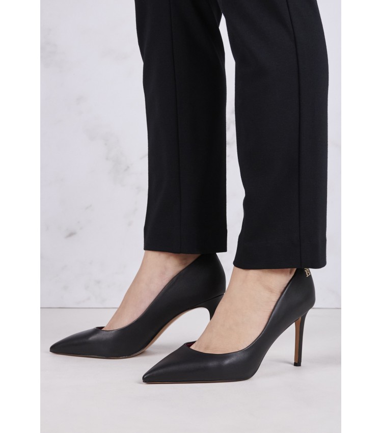 Women Pumps & Peeptoes High Pointed.Pump Black Leather Tommy Hilfiger