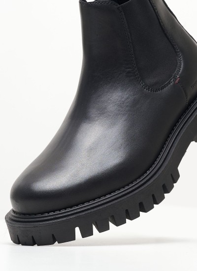 Men Boots Premium.Chels Black Leather Tommy Hilfiger