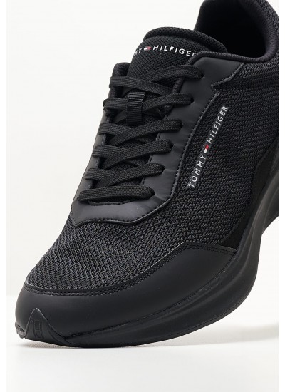 Ανδρικά Παπούτσια Δετά M4972.GLM Μαύρο Δέρμα Boss shoes