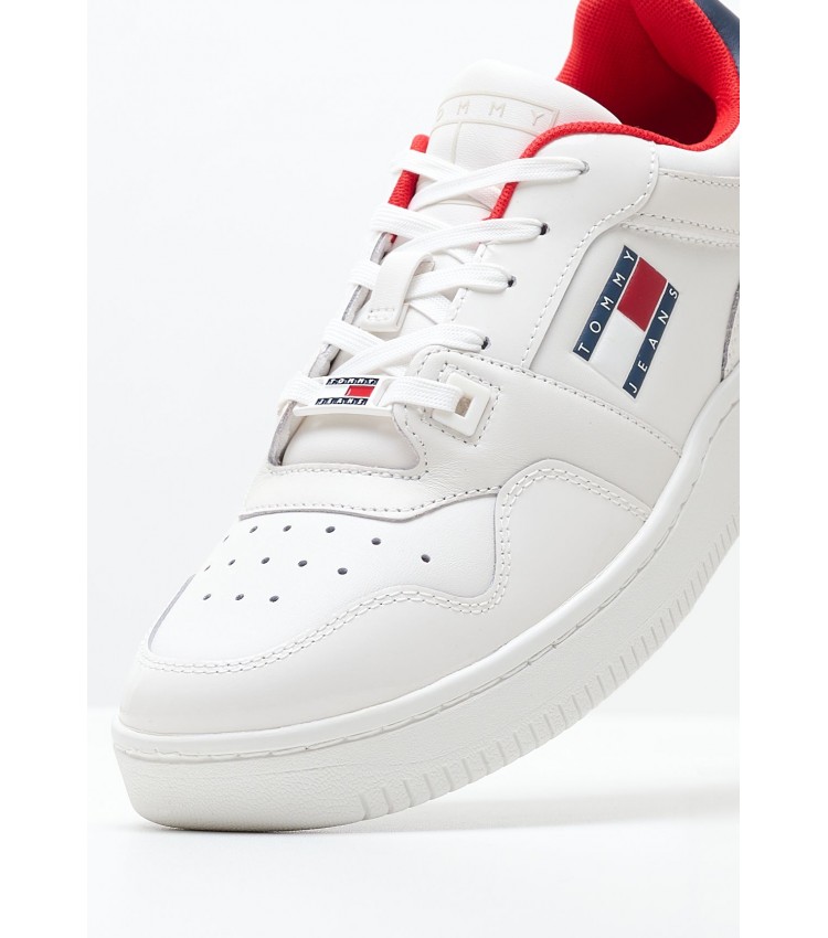Women Casual Shoes Retro.B.Glossy White Leather Tommy Hilfiger