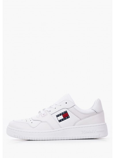 Γυναικεία Παπούτσια Casual Retro.Basket.Wmn Άσπρο Δέρμα Tommy Hilfiger