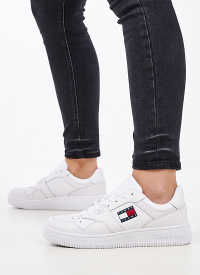 Women Casual Shoes Retro.Basket.Wmn White Leather Tommy Hilfiger