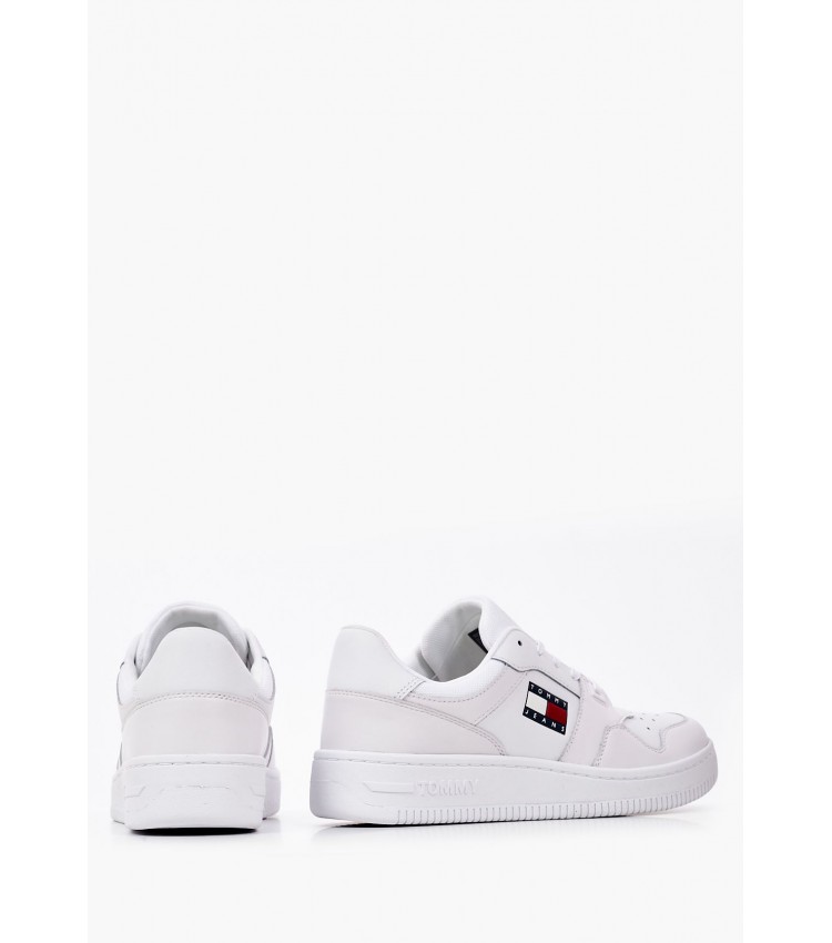 Γυναικεία Παπούτσια Casual Retro.Basket.Wmn Άσπρο Δέρμα Tommy Hilfiger