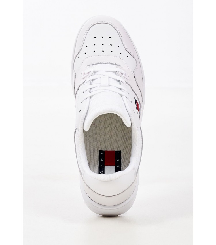 Γυναικεία Παπούτσια Casual Retro.Basket.Wmn Άσπρο Δέρμα Tommy Hilfiger