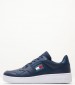 Men Casual Shoes Retro.Basket Blue Leather Tommy Hilfiger