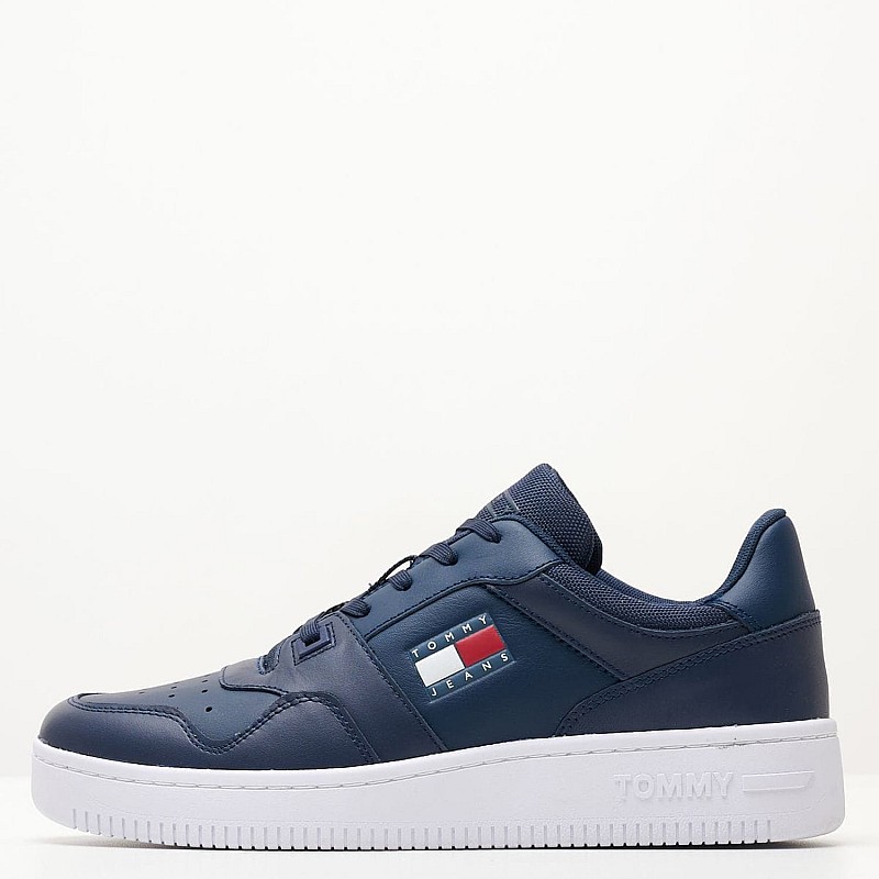 Men Casual Shoes Retro.Basket Blue Leather Tommy Hilfiger