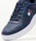 Men Casual Shoes Retro.Basket Blue Leather Tommy Hilfiger