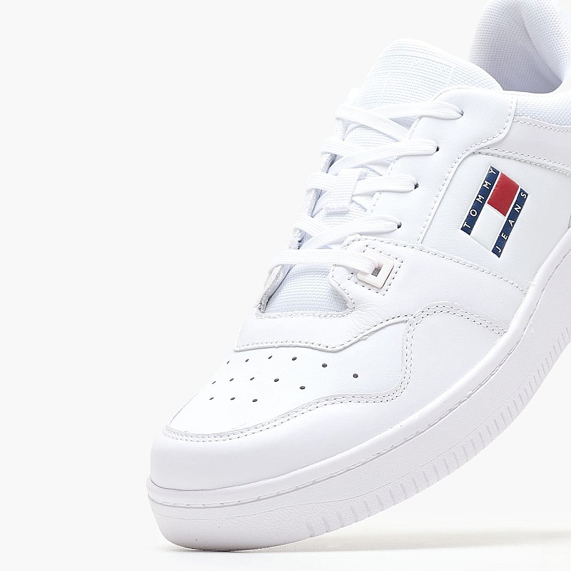 Men Casual Shoes Retro.Basket White Leather Tommy Hilfiger