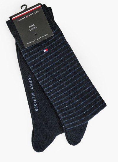 Ανδρικές Κάλτσες Striped.Socks Μπλε Βαμβάκι Tommy Hilfiger