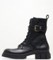 Women Boots Th.Bikerboot Black Leather Tommy Hilfiger