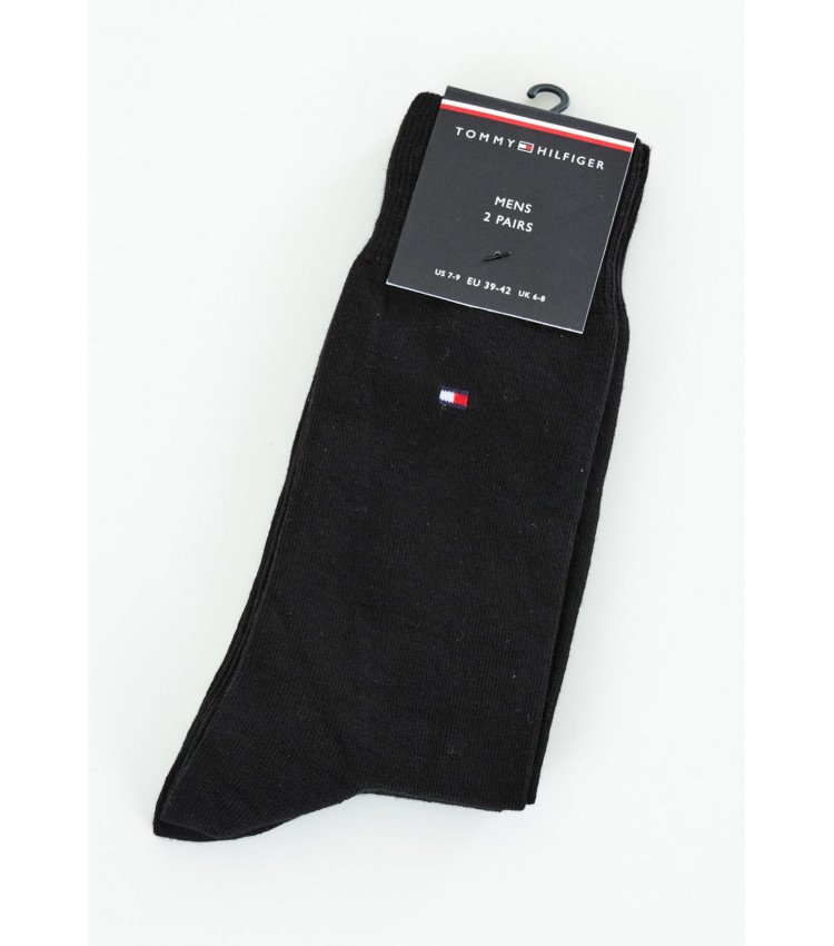 Ανδρικές Κάλτσες Th.Sock.2P Μαύρο Βαμβάκι Tommy Hilfiger