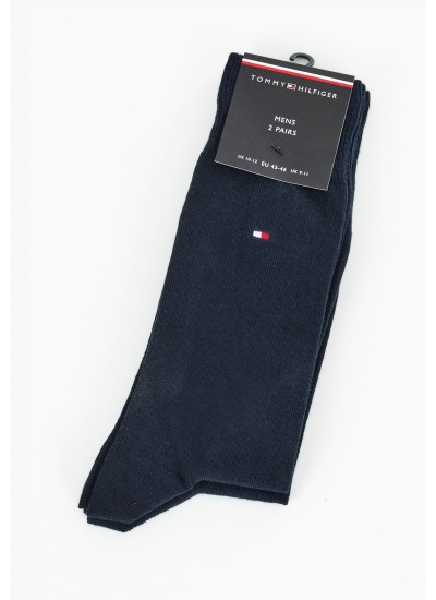 Ανδρικές Κάλτσες Th.Sock.2P Μπλε Βαμβάκι Tommy Hilfiger