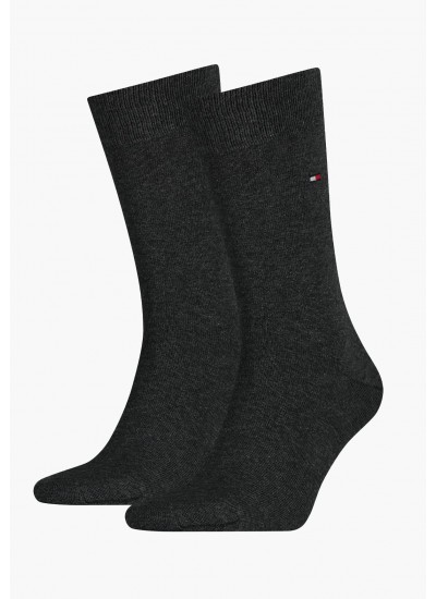 Ανδρικές Κάλτσες Th.Sock.2P Γκρι Βαμβάκι Tommy Hilfiger