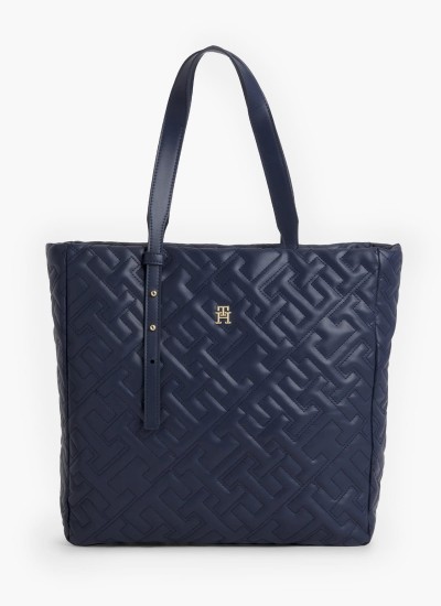Γυναικείες Τσάντες Duffle.Quilt Μπλε ECOleather Tommy Hilfiger