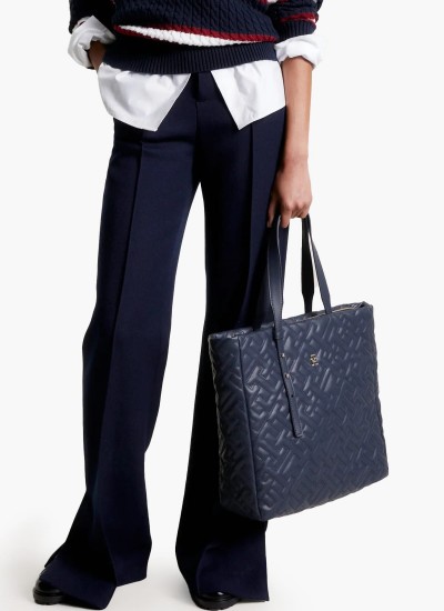 Γυναικείες Τσάντες Duffle.Quilt Μπλε ECOleather Tommy Hilfiger