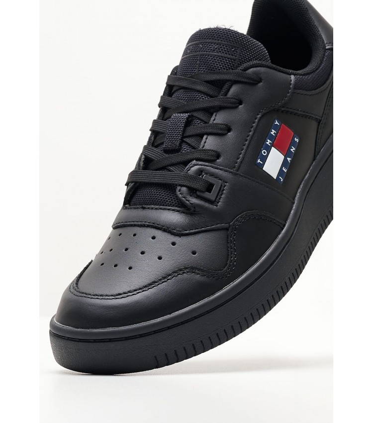 Women Casual Shoes Tjw.Retro Black Leather Tommy Hilfiger