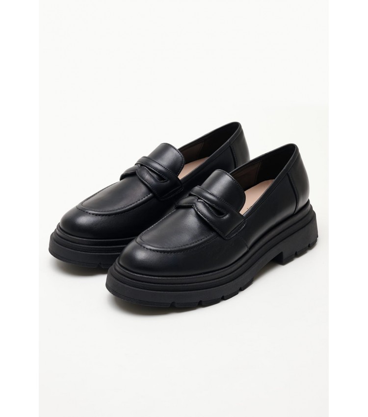 Women Moccasins 2344.20017 Black Leather Mortoglou