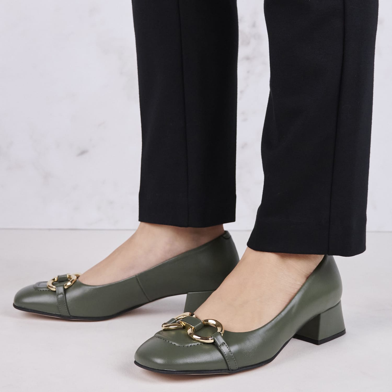 Women Pumps & Peeptoes Low 2344.30202 Olive Leather Mortoglou