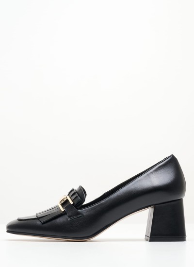 Women Sandals 1039 Black Leather Mortoglou