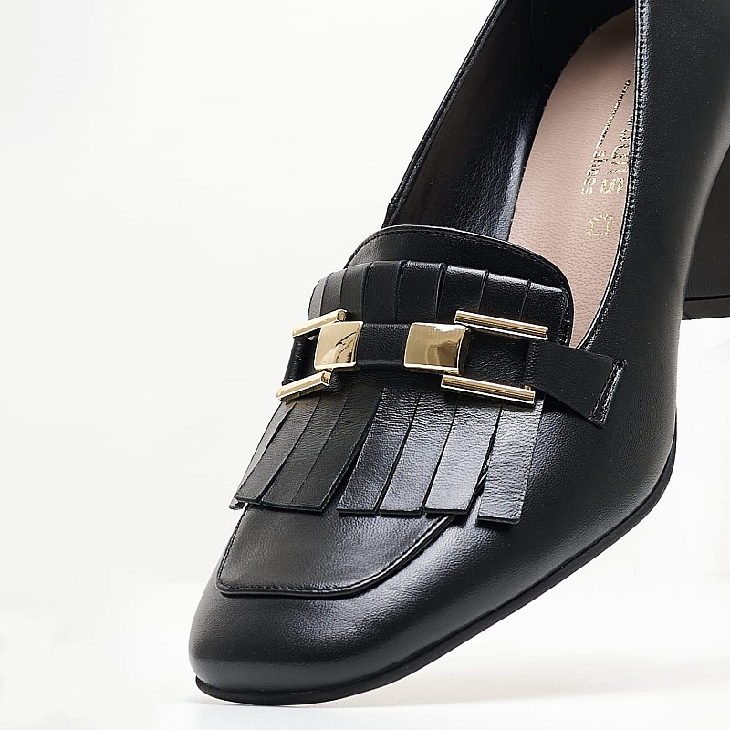 Women Moccasins 2344.51906 Black Leather Mortoglou