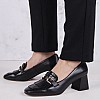 Women Moccasins 2344.51906 Black Leather Mortoglou Women Moccasins 2344.51906 Black Leather Mortoglou
