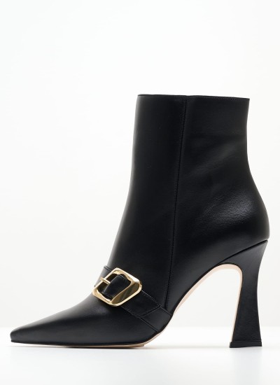 Women Sandals 1039 Black Leather Mortoglou