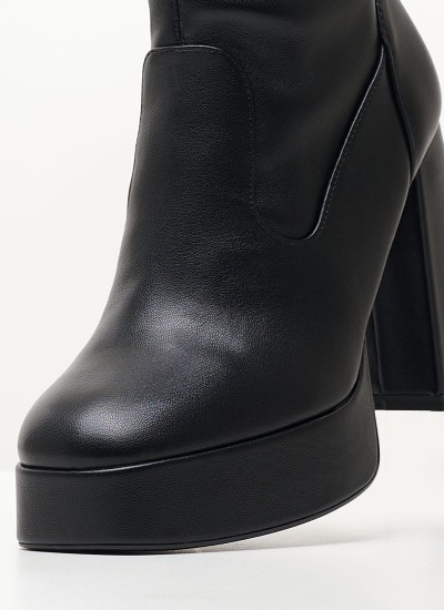 Women Boots Stone Black Leather Ash