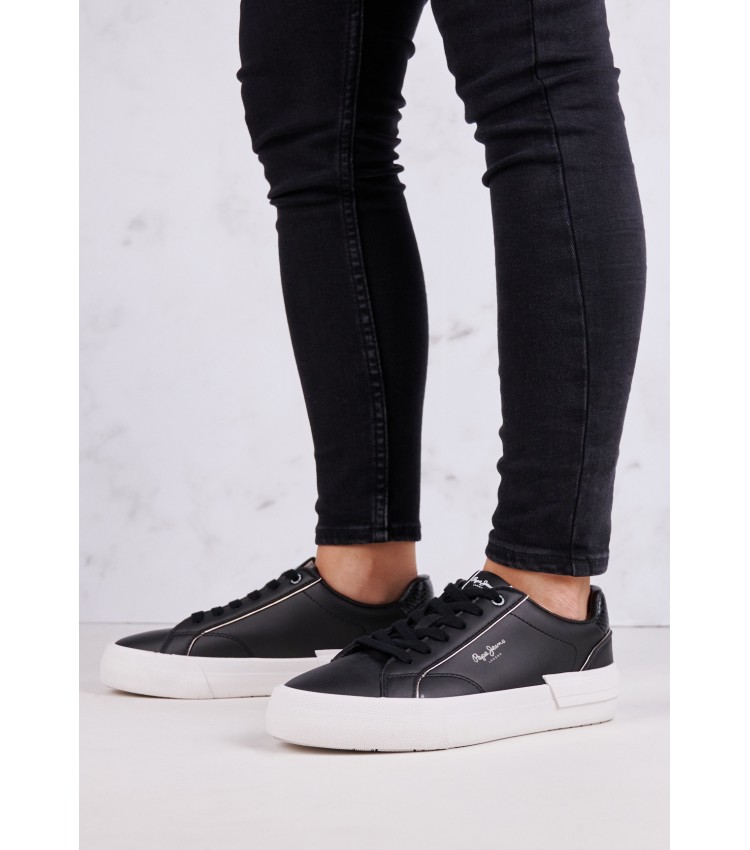 Γυναικεία Παπούτσια Casual Allen.low Μαύρο ECOleather Pepe Jeans