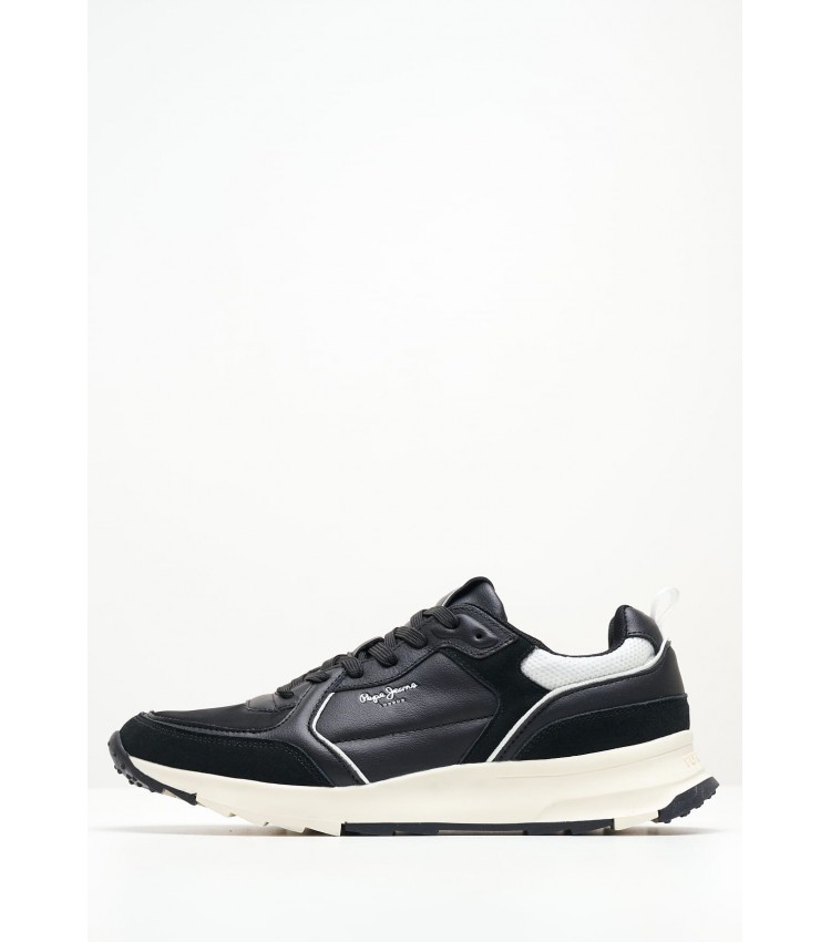 Men Casual Shoes Joy.Leather Black Leather Pepe Jeans