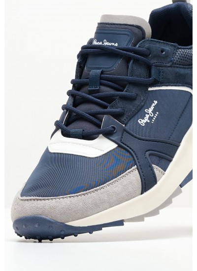 Men Casual Shoes Joy.Tech Blue Buckskin Pepe Jeans