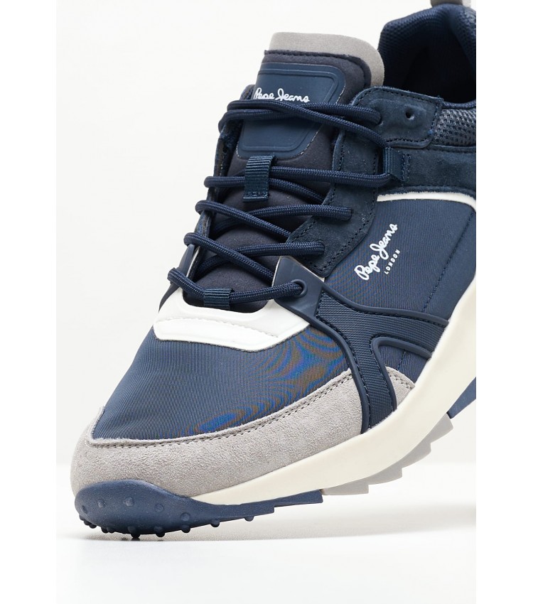 Men Casual Shoes Joy.Tech Blue Buckskin Pepe Jeans