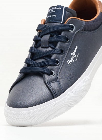 Παιδικά Παπούτσια Casual London.One Μπλε Ύφασμα Pepe Jeans