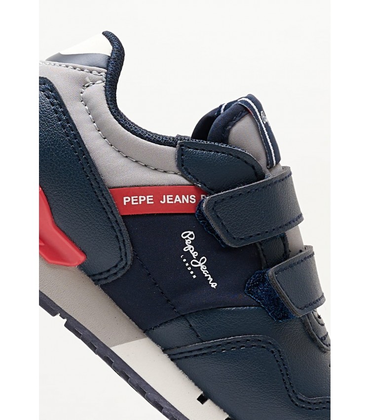 Παιδικά Παπούτσια Casual London.Bright Μπλε ECOleather Pepe Jeans