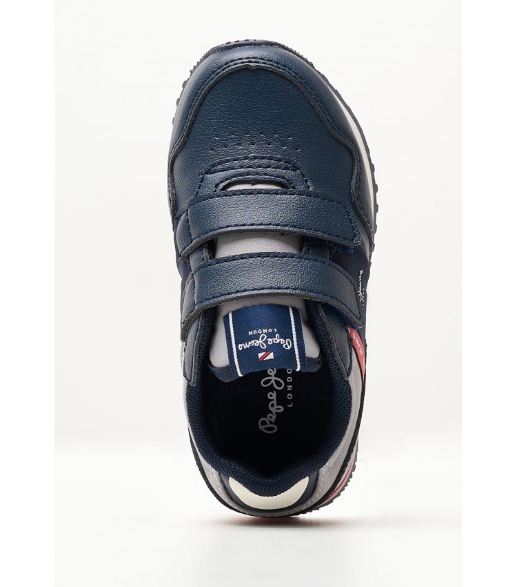 Kids Casual Shoes London.Bright Blue ECOleather Pepe Jeans