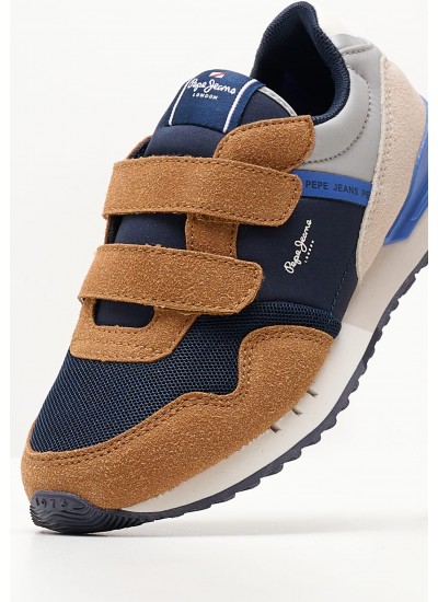 Παιδικά Παπούτσια Casual London.Forest Μπλε ECOsuede Pepe Jeans