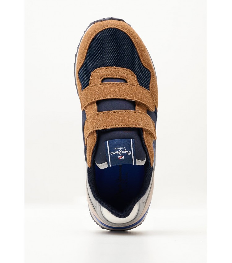 Kids Casual Shoes London.Forest Blue ECOsuede Pepe Jeans