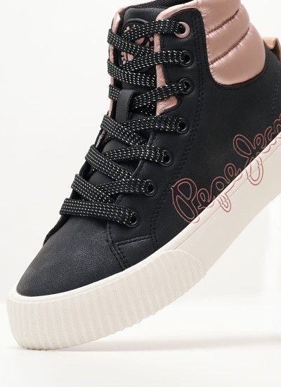 Παιδικά Μποτάκια Ottis.Padded Μαύρο ECOleather Pepe Jeans
