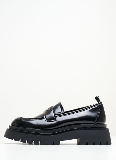 Women Moccasins Queen.Oxford Black ECOleather Pepe Jeans