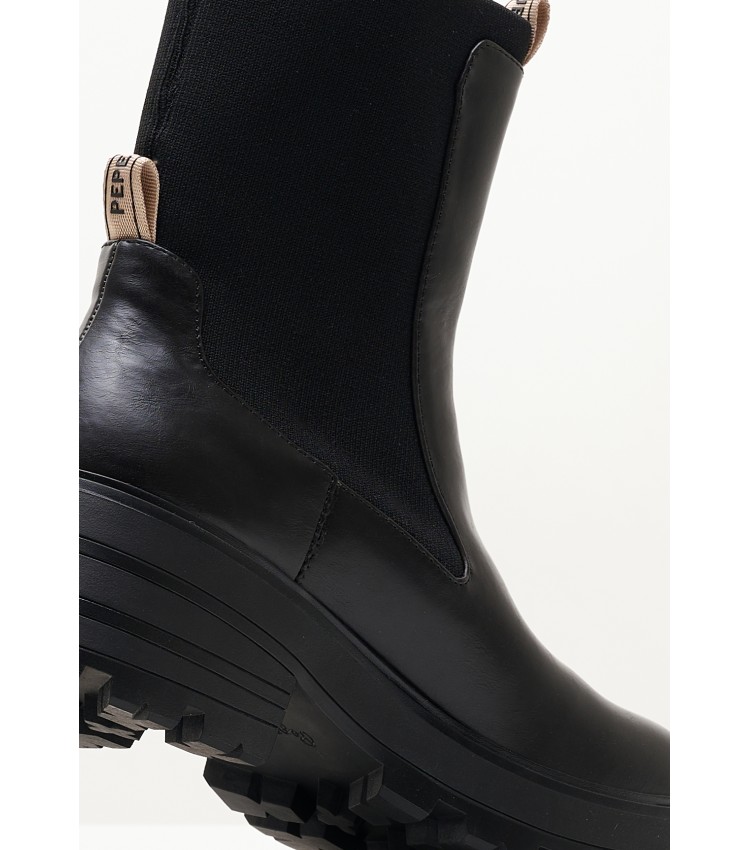 Women Boots Soda.Plus Black ECOleather Pepe Jeans