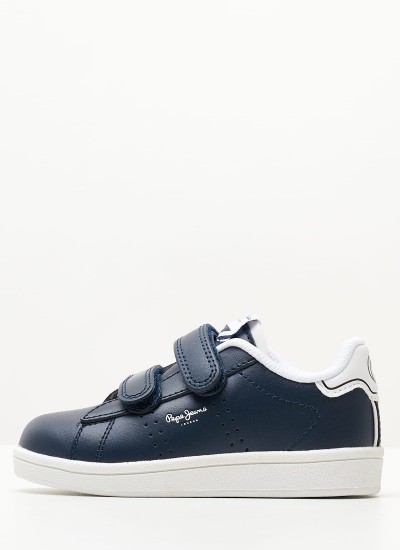 Παιδικά Παπούτσια Casual London.One Μπλε Ύφασμα Pepe Jeans