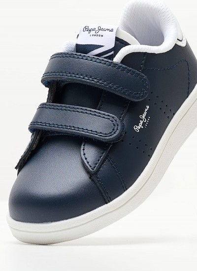 Παιδικά Παπούτσια Casual London.One Μπλε Ύφασμα Pepe Jeans