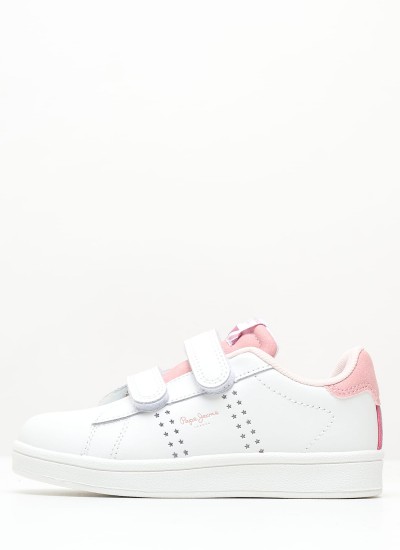 Kids Casual Shoes Sneaker.Girl White Fabric Tommy Hilfiger