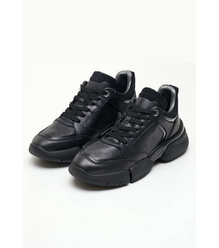 Women Casual Shoes Adacter Black Leather Geox