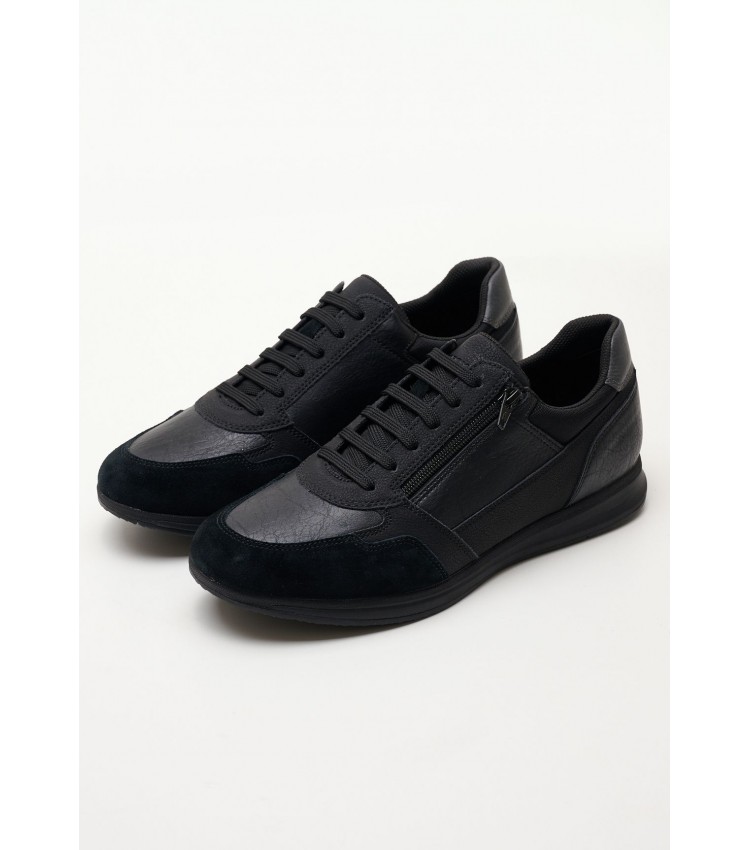 Men Casual Shoes Avery.A Black Leather Geox